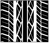 Summetrical tread pattern