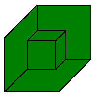 Cube inside or outside?