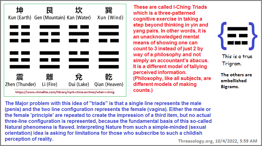 I Ching Triads are actually embellished Biads/Dyads