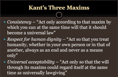 Kant's 3 Maxims